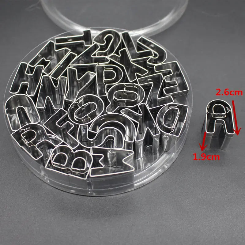Stainless Steel Alphabet Letter Cookie Cutters Mold Biscuit Number Cutter Set Cake Decorating Moulds Fondant Cutter Set Oasis Select