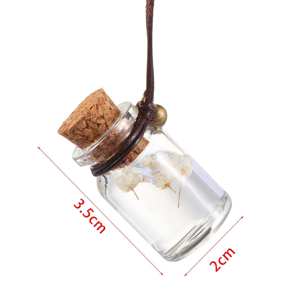 Car Perfume Bottle Perfume Pendant Household Storage Bottle Air Freshener with Flower for Essential Oils Auto Ornament Oasis Select 2X3.5cm