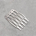 10pcs Gold Metal Side Hair Combs Plain Blank Headpiece French Twist Clip For DIY Wedding Bridal Veil Combs Decor Hair Accessory Oasis Select Rhodium Hole 5