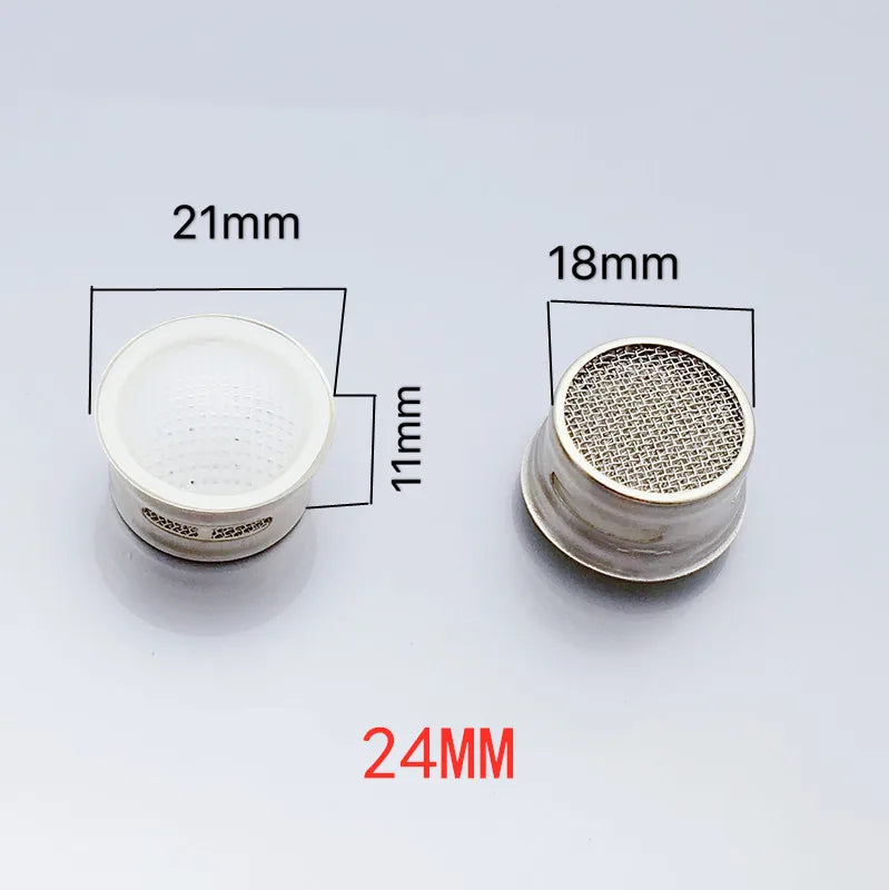 2PCS Water Saving Faucet Aerator Chrome Tap filter Kitchen bathroom Hotel Wash pan Tap Connector Prevent Splash Diffuser Nozzle Oasis Select D-24mm