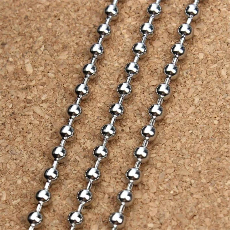 10m/Roll 1.5/2.0/3.0mm Stainless Steel Ball Beaded Chain Necklace Chains for Making Jewelry Dog Tag Keychain DIY Oasis Select