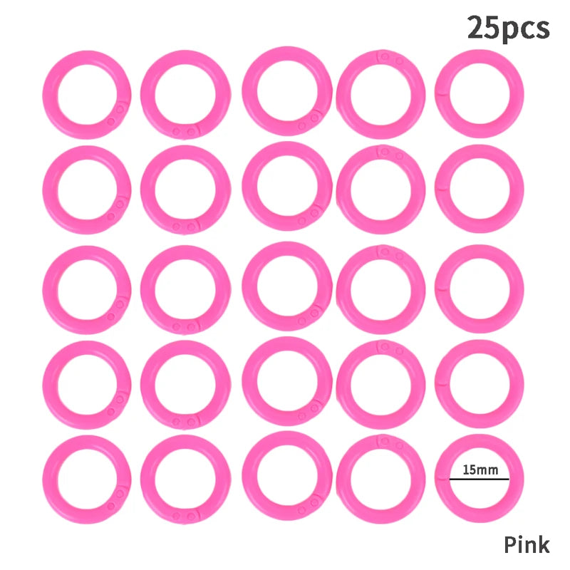 25-Pack Plastic Ring Binders 15–28mm | DIY Albums & Loose-Leaf