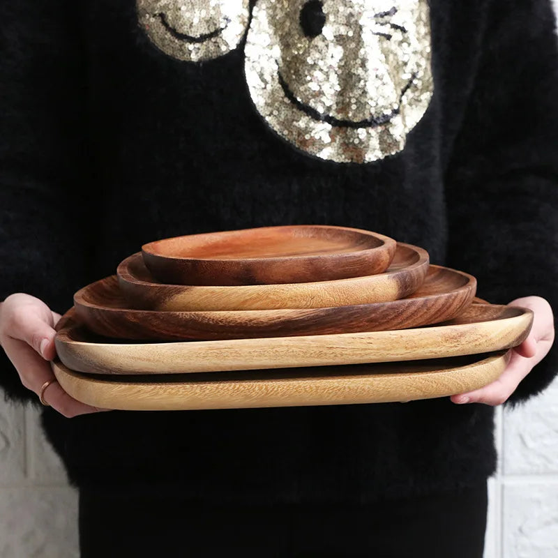 Irregular Oval Acacia Wood Serving Plate & Tea Tray Wood Serving Plate Oasis Select