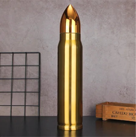 1000ml Double-layer Vacuum Stainless Steel Bullet Sports Mug water bottle Oasis Select Gold 1000ml Flat cover