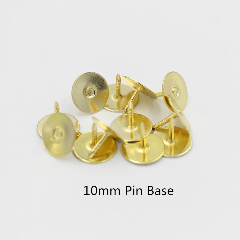 50pcs Rubber Brooch Button Clasps Pin Back Clutch Care Cap Nail Tie Back Stoppers Squeeze Badge Holder Jewelry Accessories Oasis Select 10mm GD Pin