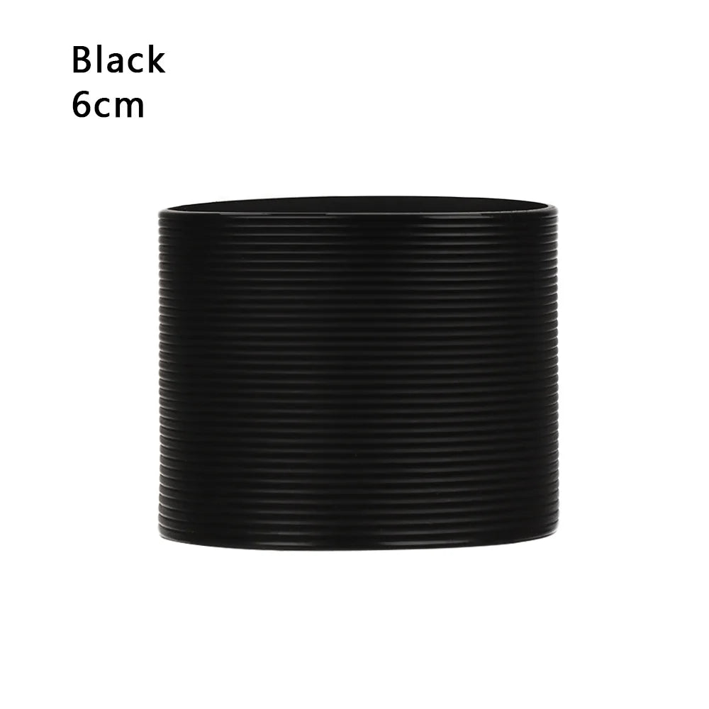 Silicone Non-slip Mug Sleeve Glass Bottle Cover Cup Sleeve Heat Insulation Bottle Sleeves For Mugs Ceramic Coffee Cups Wrap Oasis Select Black-6cm