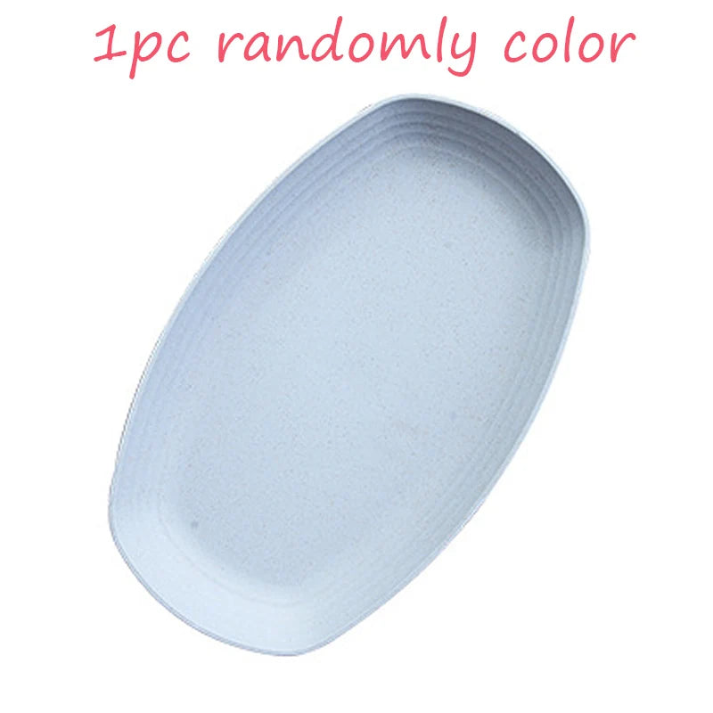 Wheat Straw Eco Fruit Snack Plate – 12" Dish Tray | 4 Colors Serving Plate Tray Oasis Select 1pc