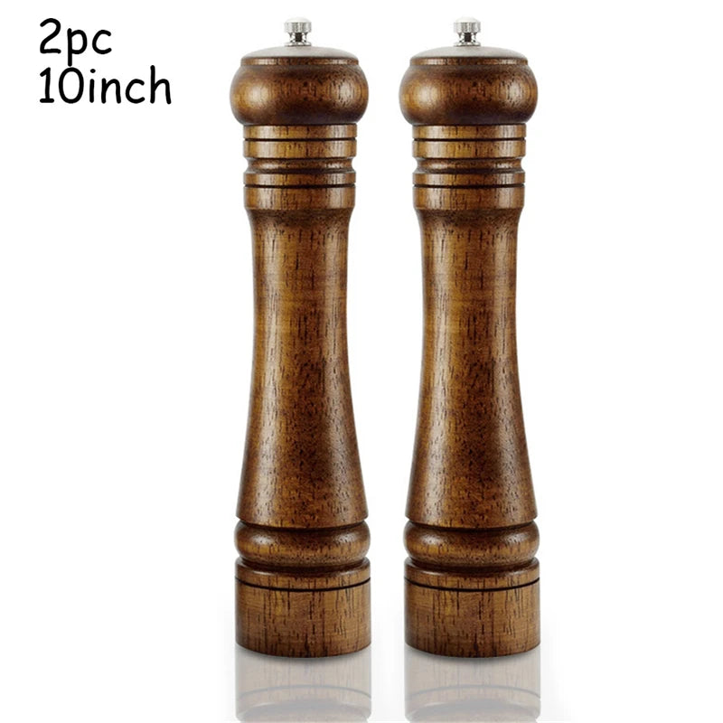 4-Piece Oak Wood Salt & Pepper Mill Grinder Set – Ceramic Core Pepper Mill Set Oasis Select 2PC 10inch