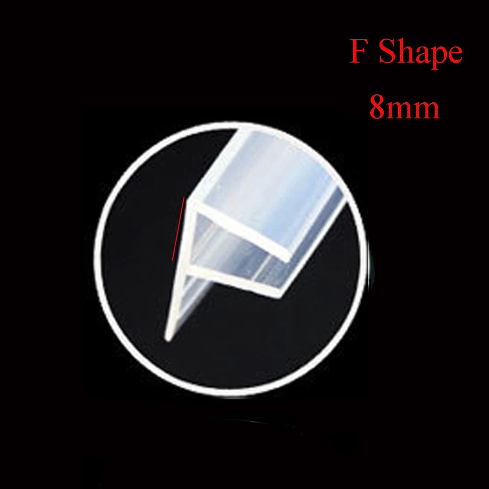 Transparent Seal Strip Bath Shower Screen Door 4 to 12mm Seal Gap Window Door Weatherstrip Sealing Strips Household Accessories Oasis Select 1M F Shape 8mm