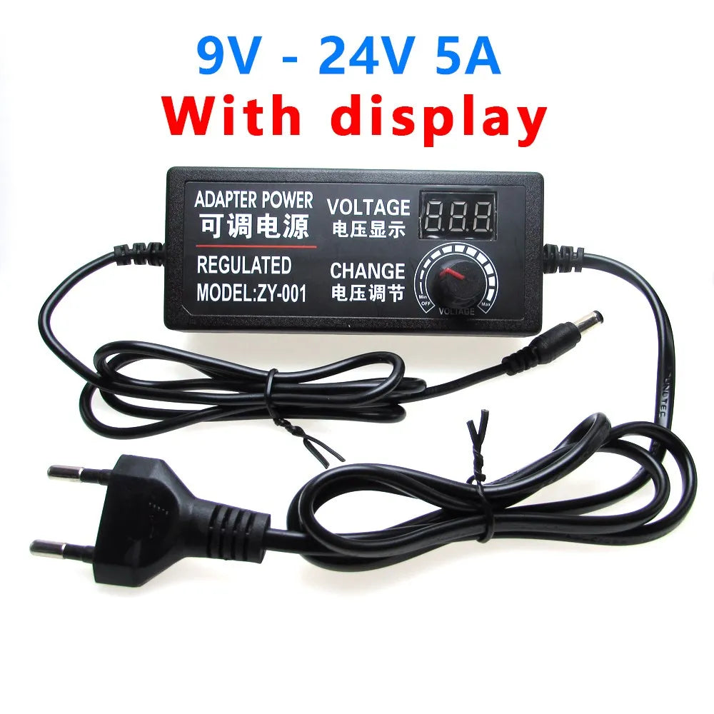 AC DC Adjustable Power Supply 3V 5V 9V 12V 15V 18V 24V Switching Power Supply Adapter Transformer 220V To 12V 24V 12 24 V Volt Oasis Select 9V - 24V 5A EU Plug