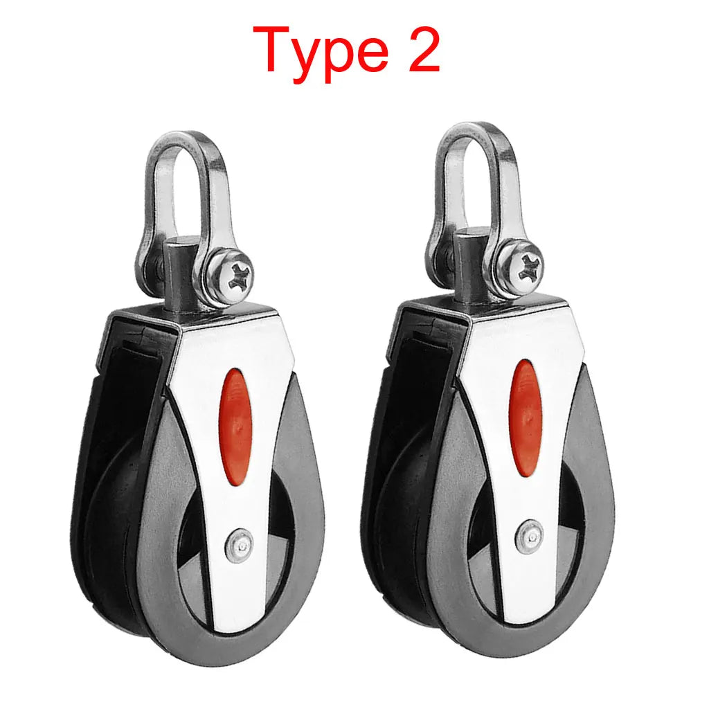 1500 Lbs Loading Gym Single Pulley Sailing Boat Kayak Pulley Block Single Wheel Swivel Lifting Rope Pulley Roller Oasis Select Type 2 2 PC