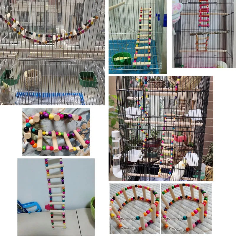 Parrots Ladders Pets Birds Climbing Toys for Parrots Game Bird Calopsita Parakeets Accessories Stairs with Balls Agapornis Toys Oasis Select