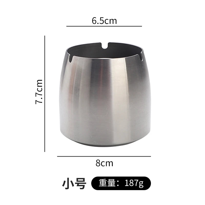 Personality trend anti-fly ash with cover home hotel bar restaurant custom stainless steel large ashtray ashtray Oasis Select Silver small A