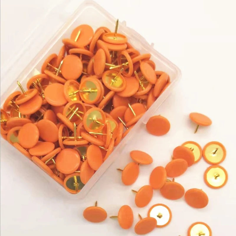 100pcs Colorful Thumbtack Pushpins – Cork Board & Map Pins