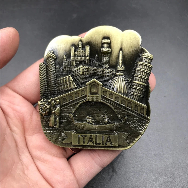 Metal National Fridge Magnet Tourism Souvenirs Paris London Brazil Berlin Bottle Opener High-end Refrigerator Sticker Home Decor Oasis Select Italy