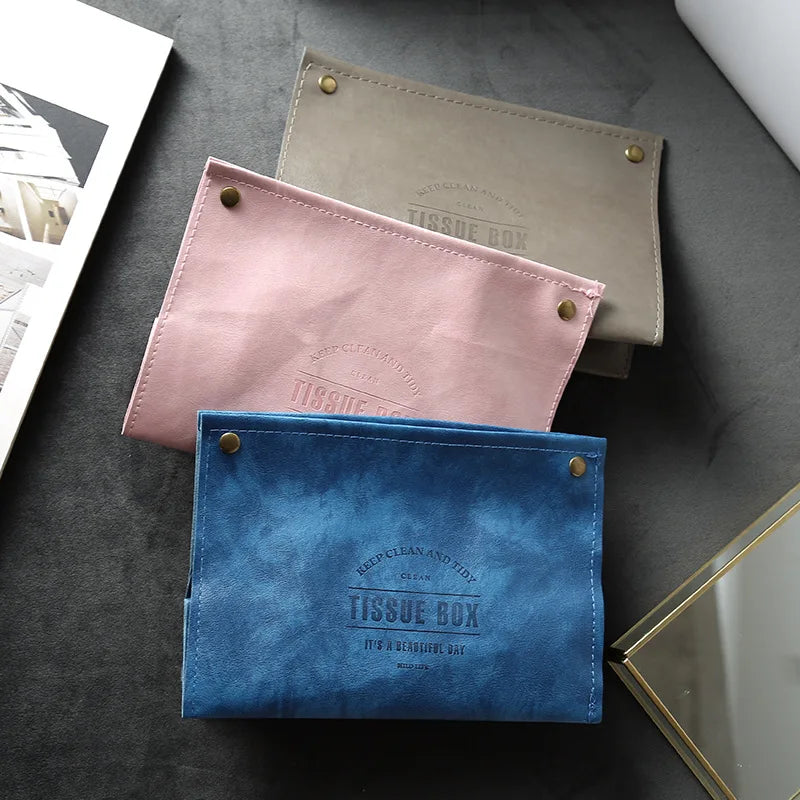 PU Leather Tissue Box Cover & Napkin Holder – Car & Home Tissue Box Holder Oasis Select