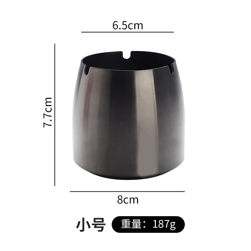 Personality trend anti-fly ash with cover home hotel bar restaurant custom stainless steel large ashtray ashtray Oasis Select black small A