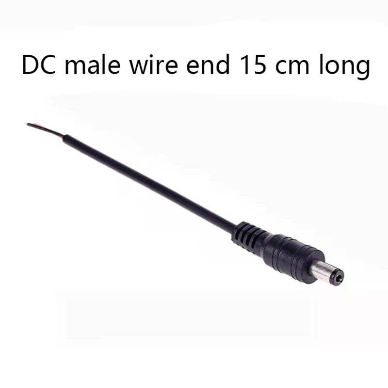DC Power Pigtail Cable 12V Power Supply Copper Wire 5.5x2.1mm Male Female Connectors For LED Driver DVR Rearview Monitor Oasis Select DC male 1PCS
