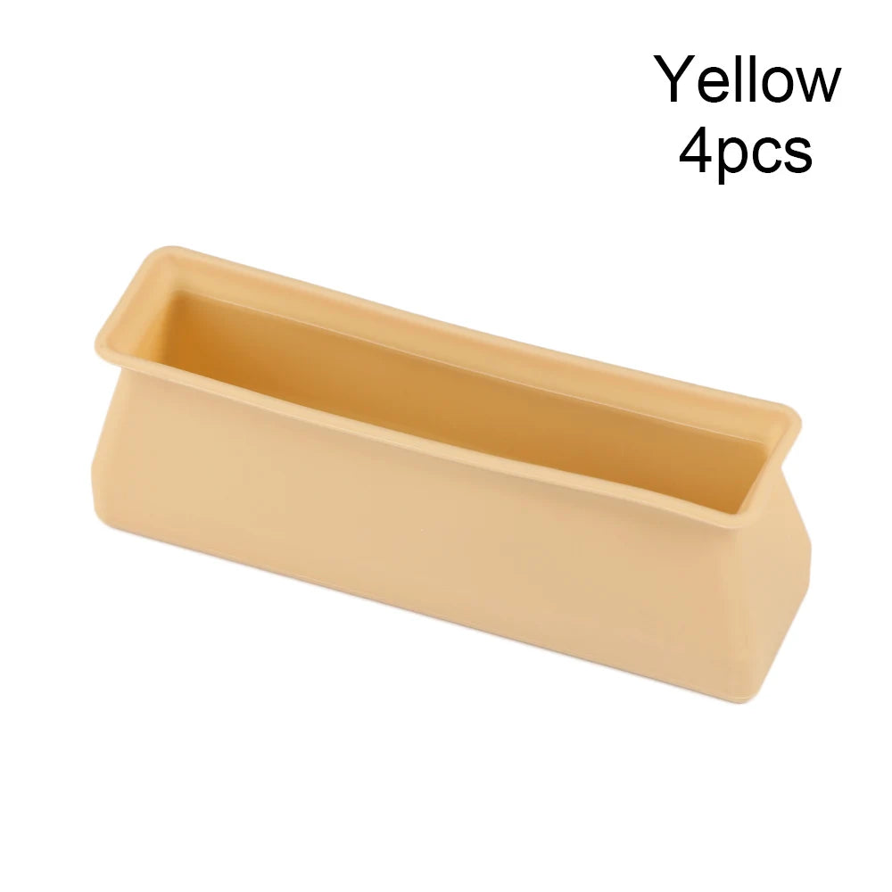 4PCS Silicone Rectangular Feet Cover Furniture Floor Protector Pad Anti slip Chair Leg Caps Wood Sofa Table Child Bed Stopper Oasis Select yellow 100x26x35mm