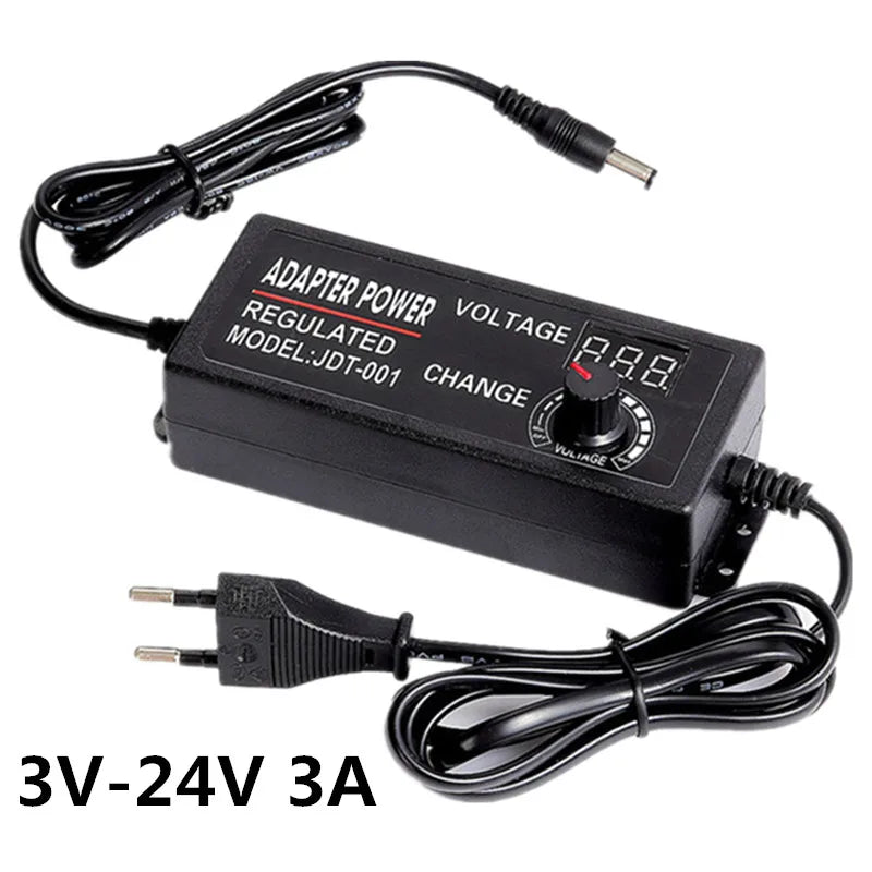 Adjustable AC To DC Power Supply 3V 5V 6V 9V 12V 15V 18V 24V 1A 2A 5A Power Supply Adapter Universal 220V To 12 V Volt Adapter Oasis Select 3V-24V 3A EU