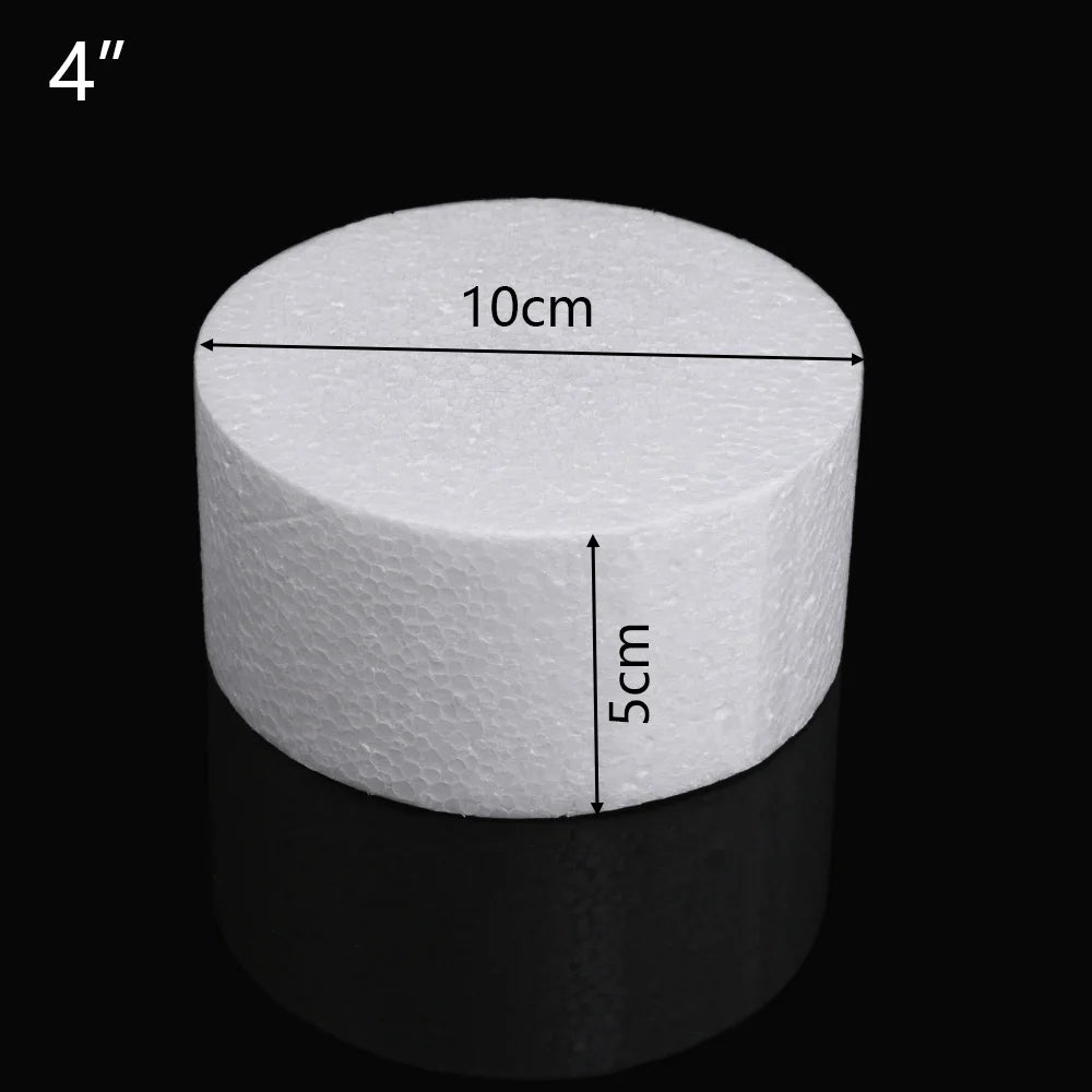 4/6/8/10 inch DIY Practice Heart Shaped Model Cake Foam Mold Polystyrene Sugarcraft Dummy Party Kitchen Accessories Oasis Select Round 4inch