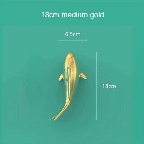 European electroplating fish 3D three-dimensional wall decoration living room dining room background wall decoration room decor Oasis Select Medium golden fish