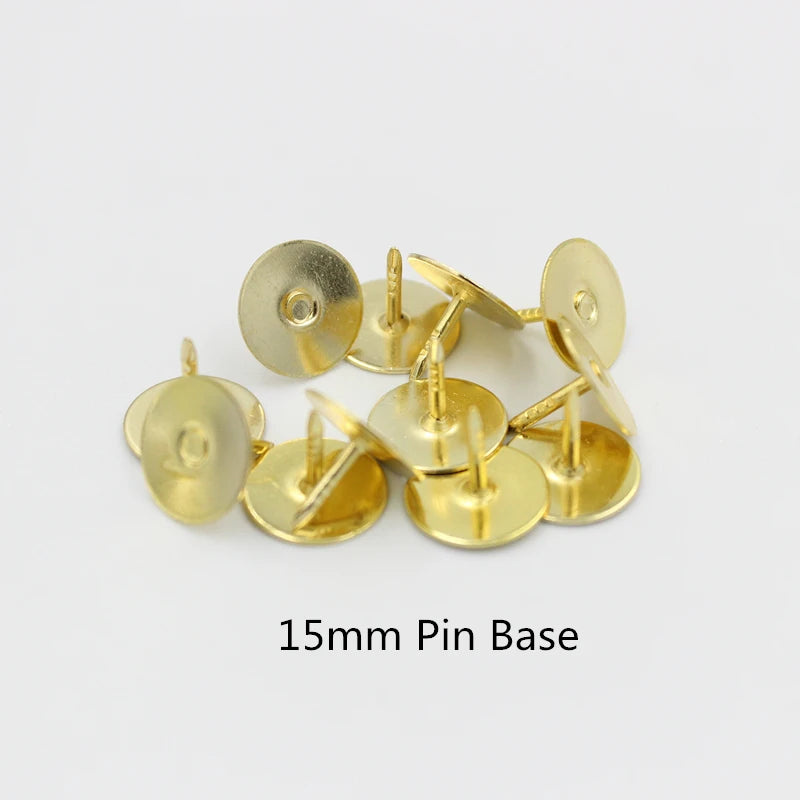 50pcs Rubber Brooch Button Clasps Pin Back Clutch Care Cap Nail Tie Back Stoppers Squeeze Badge Holder Jewelry Accessories Oasis Select 15mm GD Pin