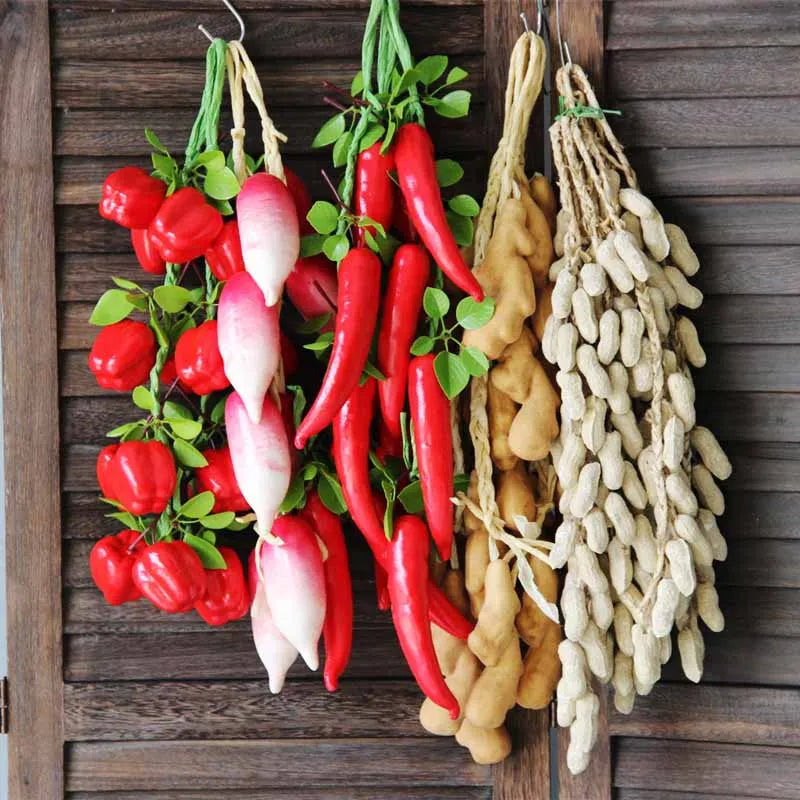 Artificial Simulation Food Vegetables Fake Chili Pepper Fruits Grapes Photography Props For Home Decoration Christmas Wall Decor Oasis Select