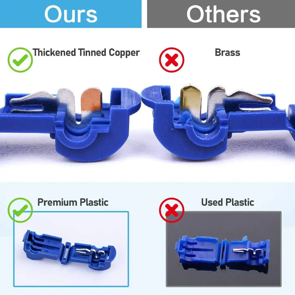T-Tap Wire Connectors Self-Stripping Quick Splice Electrical Wire Terminals Insulated Male Disconnect Spade Lock Cable Crimp Oasis Select
