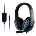 Headphones 3.5mm Wired Gaming Headset Earphones Music For PS4 Play Station 4 Game PC Chat computer With Microphone Oasis Select Blue