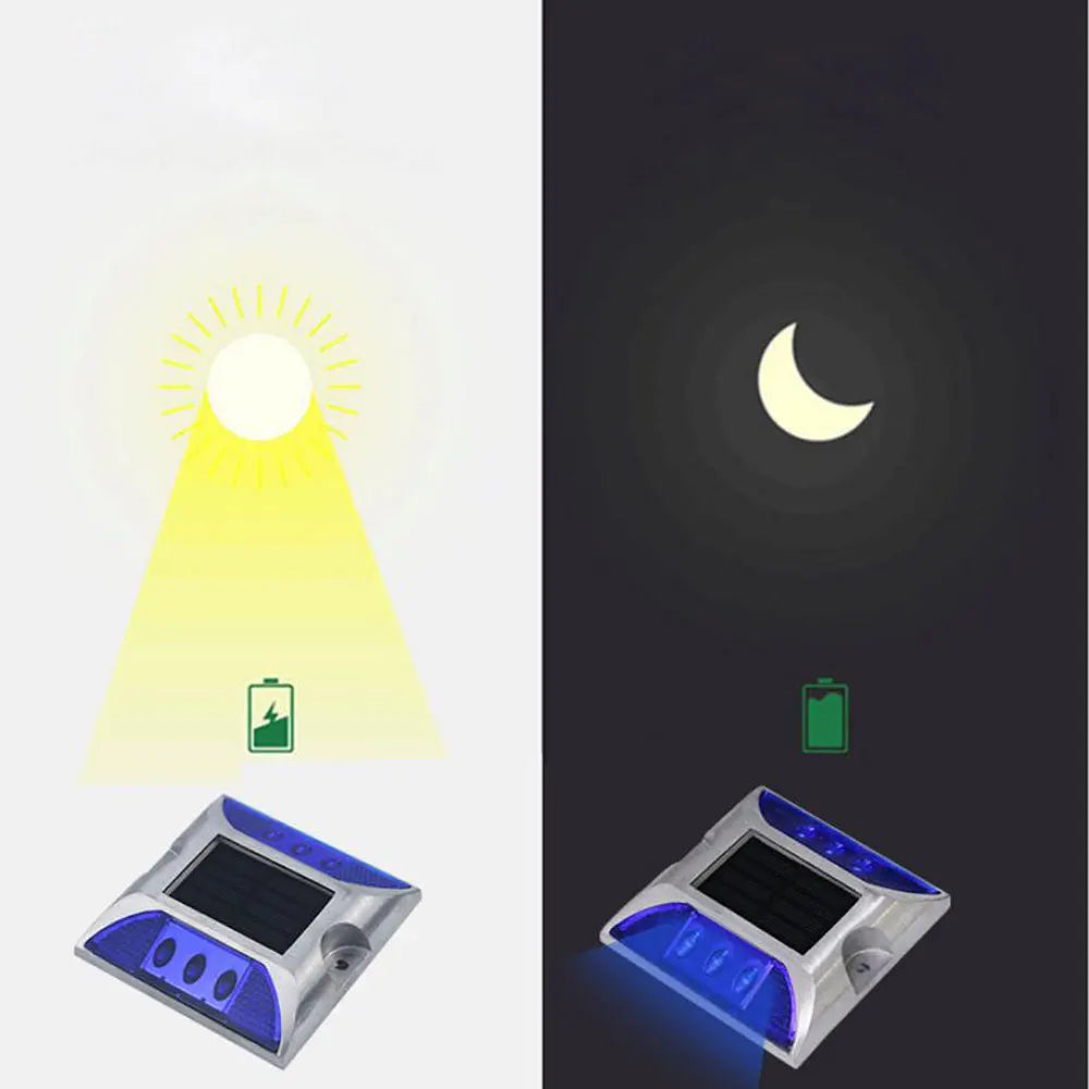 Solar LED Road Stud Light | IP68 Aluminum Reflective Warning Light