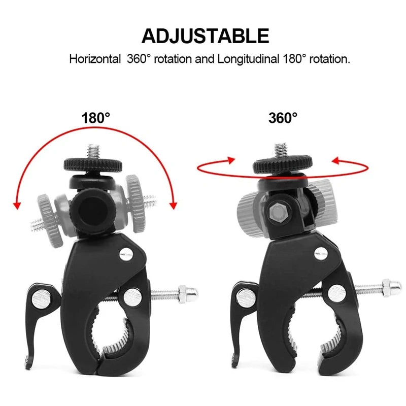 Bike & Motorcycle Handlebar Camera Mount – 360° Clip