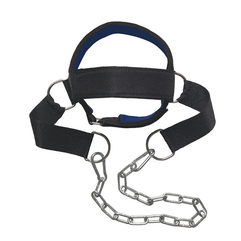 Head Neck Training Head Harness Body Strengh Exercise Strap Adjustable Neck Power Training Gym Fitness Weight Bearing cap Oasis Select With chain