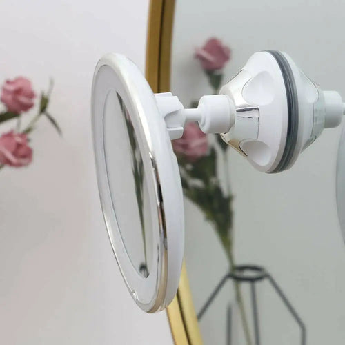 10x Magnifying LED Makeup Mirror – 360° Suction Cup Vanity LED Makeup Mirror Oasis Select