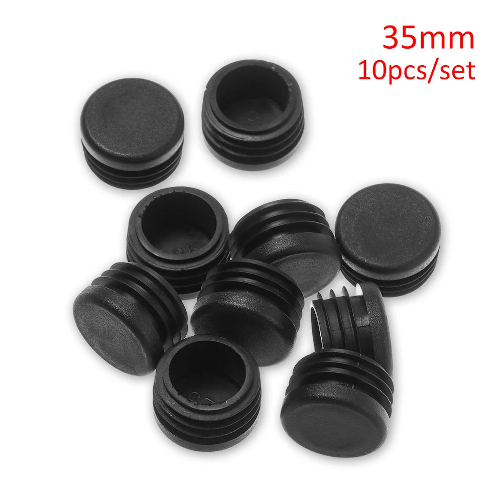 10pcs/pack Plastic Black Blanking End Caps Protector Square/Round Table Chair Foot Pad Furniture Feet Non-Slip Covers Oasis Select 35mm