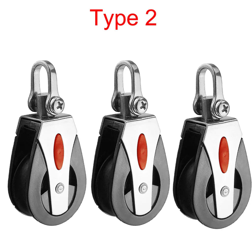 1500 Lbs Loading Gym Single Pulley Sailing Boat Kayak Pulley Block Single Wheel Swivel Lifting Rope Pulley Roller Oasis Select Type 2 3 PC
