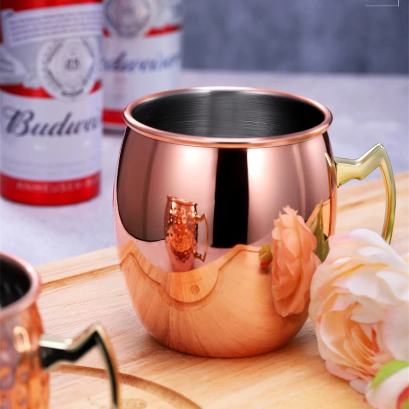 550ml Hammered Copper Moscow Mule Mug – Stainless Steel Bar Cup Moscow Mule Mug Oasis Select