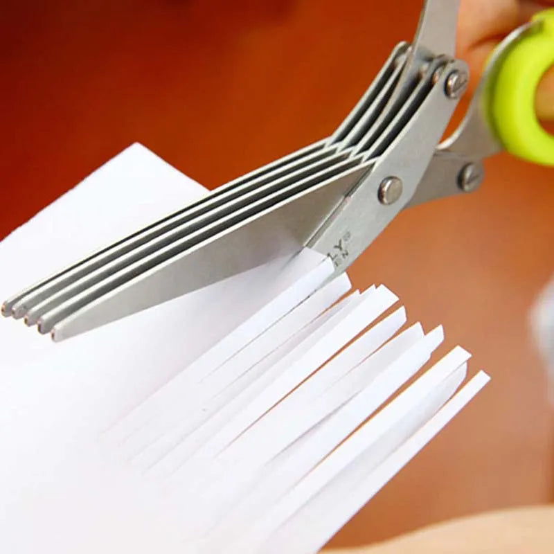 5-Layer Green Onion & Herb Scissors – Stainless Steel Shears Kitchen Herb Scissors Oasis Select