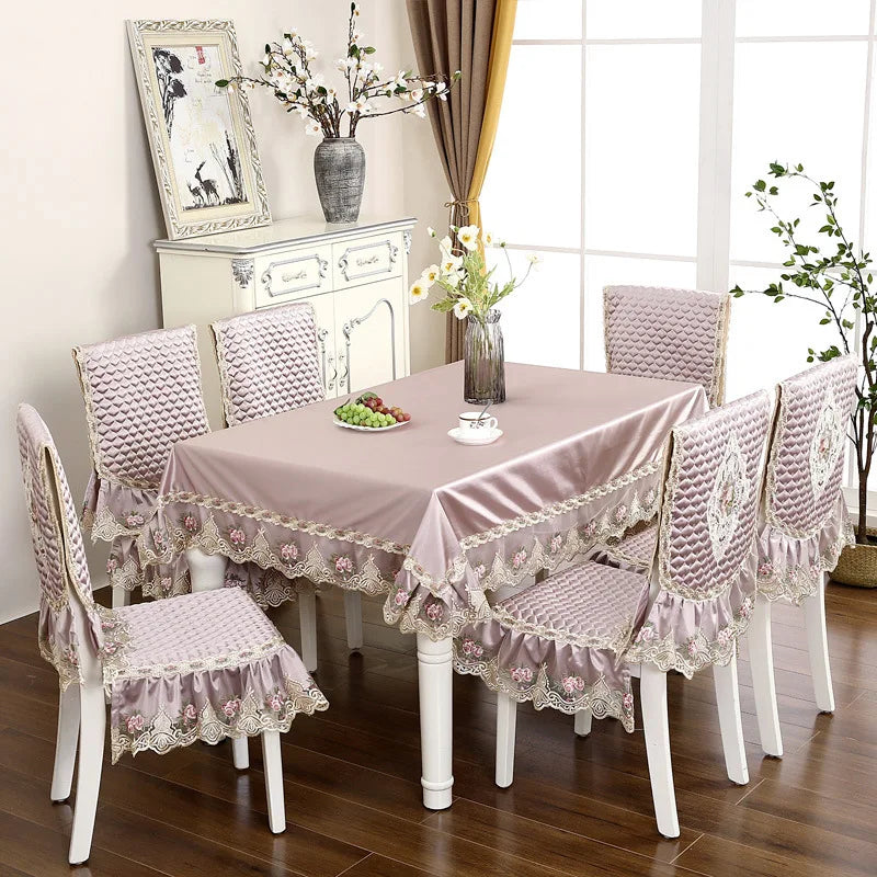 Golden and jade dining chair suit chair cover chair cushion back table cloth dining table cloth tablecloth rectangular Oasis Select