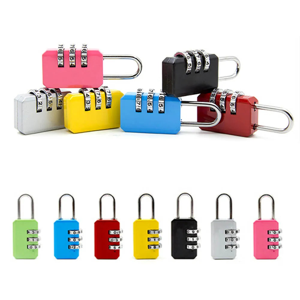 3-Dial Resettable Combination Padlock – Luggage, Gym & Travel