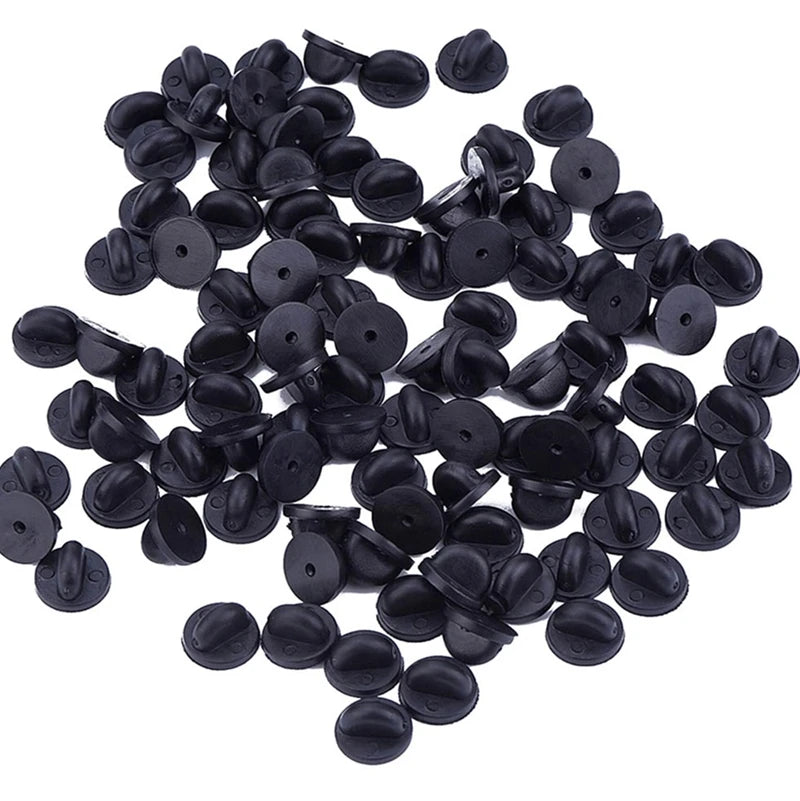 50pcs Rubber Brooch Button Clasps Pin Back Clutch Care Cap Nail Tie Back Stoppers Squeeze Badge Holder Jewelry Accessories Oasis Select