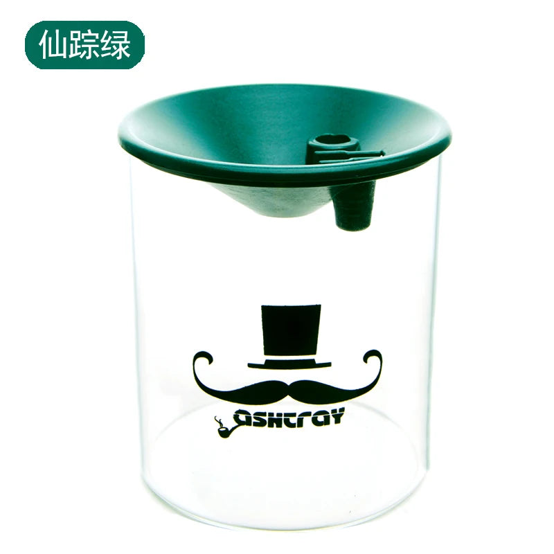 Creative home personality living room office big trend anti-fly ash multifunctional glass ashtray with cover ashtrays Oasis Select Wizard Green