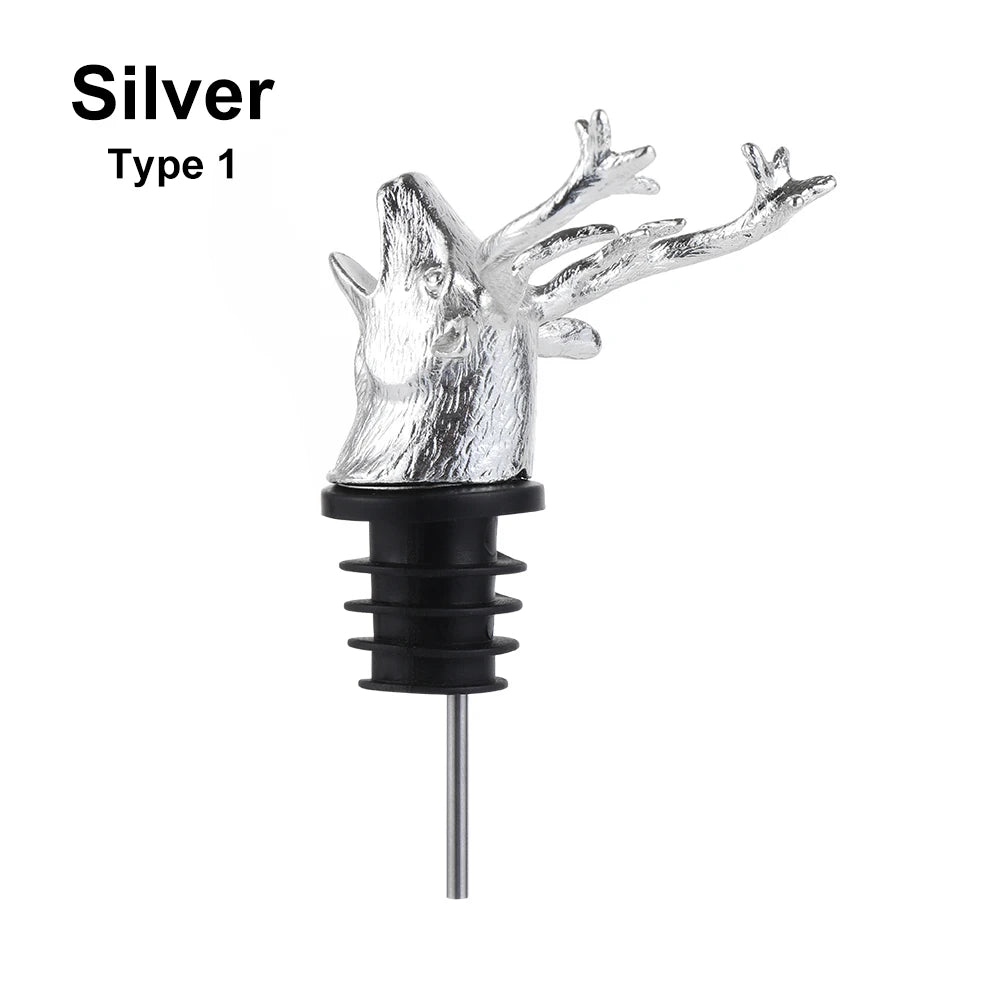 Deer Elk Lion Bull Head Wine Pourer Bottle Stoppers Bar Tools Wedding