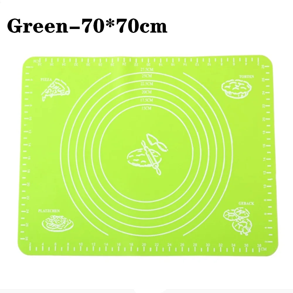Silicone Baking Mats Pizza Dough Non-Stick Maker Holder Pastry Cooking Utensils Oven Pastry Mat Kitchen Gadgets Cooking Tools Oasis Select Green-70x70cm