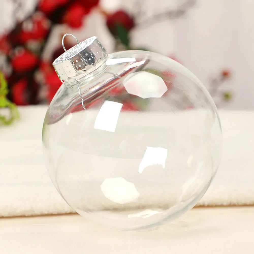 6cm/8cm/10cm Christmas Ball Plastic Baubles Clear Fillable Xmas Tree Hanging Decorations Ornament New Year Diy Decor Oasis Select