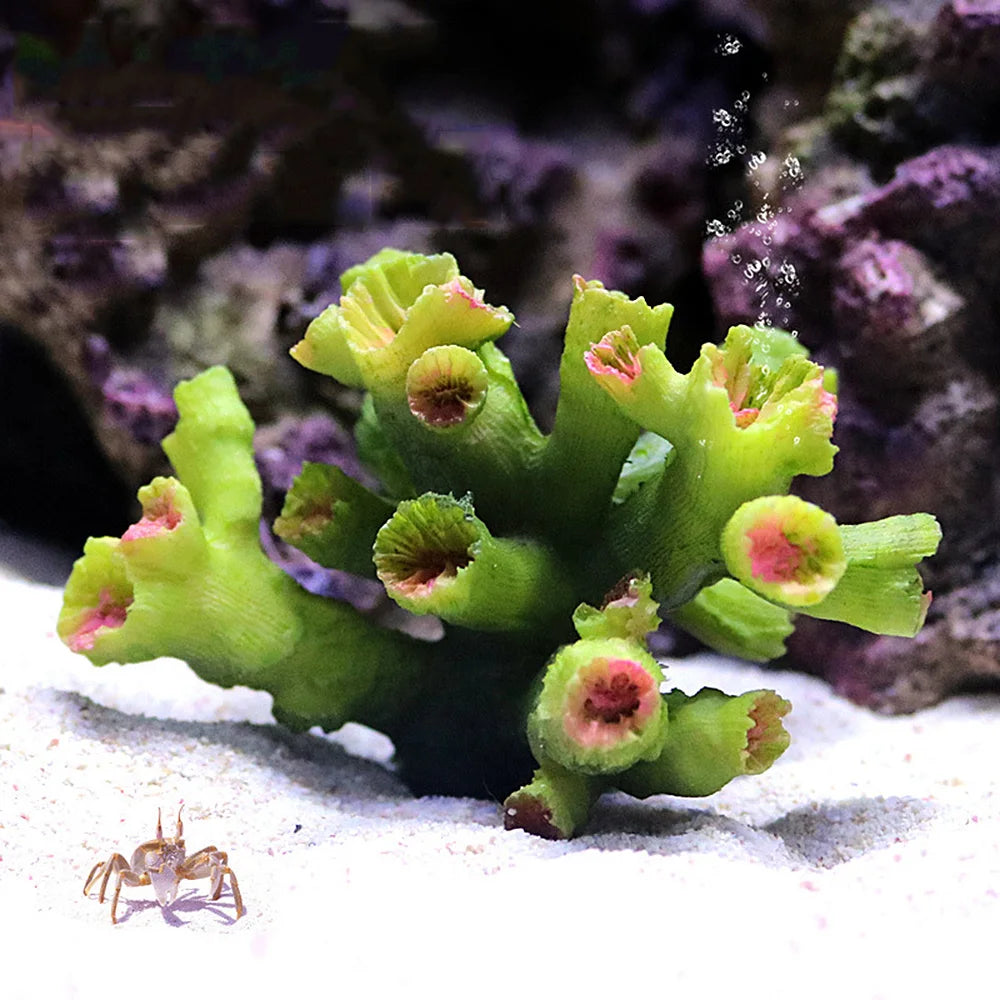 Artificial Coral Fish Tank Decoration Emulates Starfish Resin Reef Landscape Aquarium Decoration Craft Tabletop Decoration Oasis Select 8-7x6x5cm