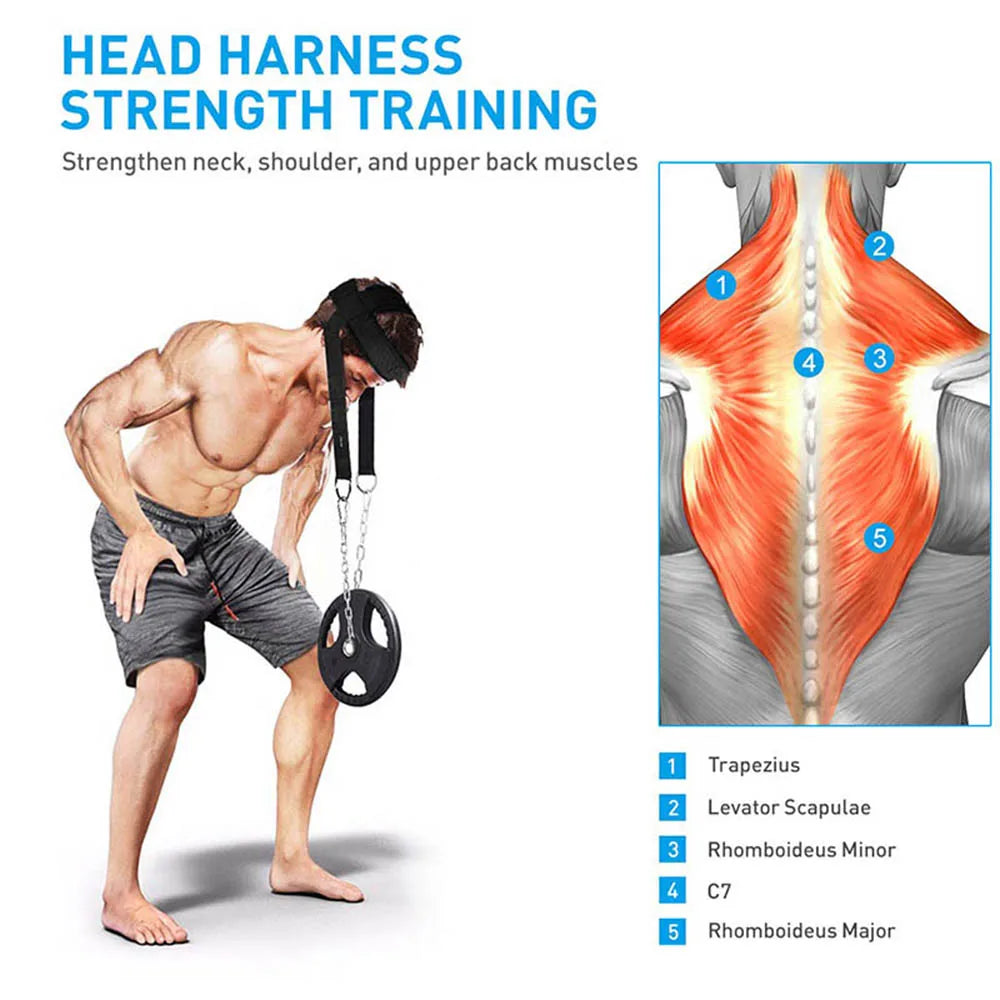 Head Neck Training Head Harness Body Strengh Exercise Strap Adjustable Neck Power Training Gym Fitness Weight Bearing cap Oasis Select