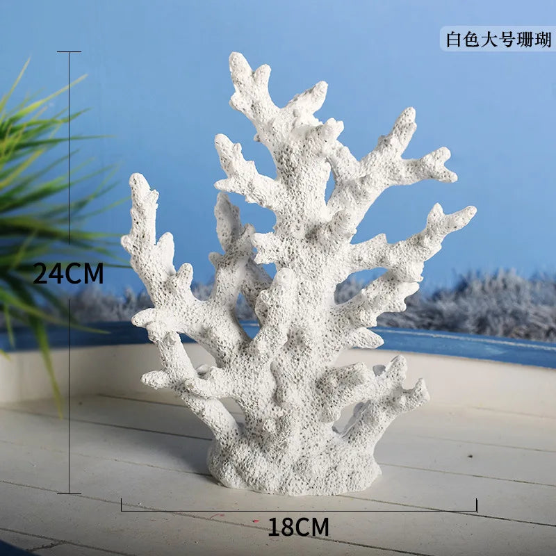 Mediterranean style resin false coral tree ornaments aquarium landscaping ocean style theme ornaments home decor Oasis Select Large White