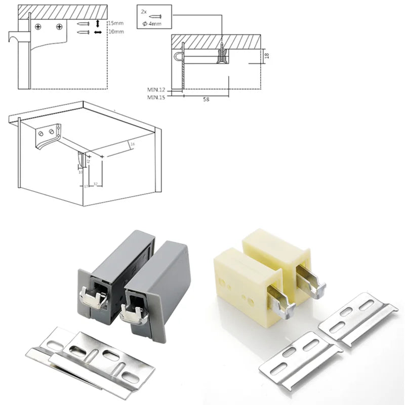2pc Cupboard Hanging Fixed Accessories wall mount Fixed support Bracket Heavy invisible connector cabinet Furniture Hardware Oasis Select