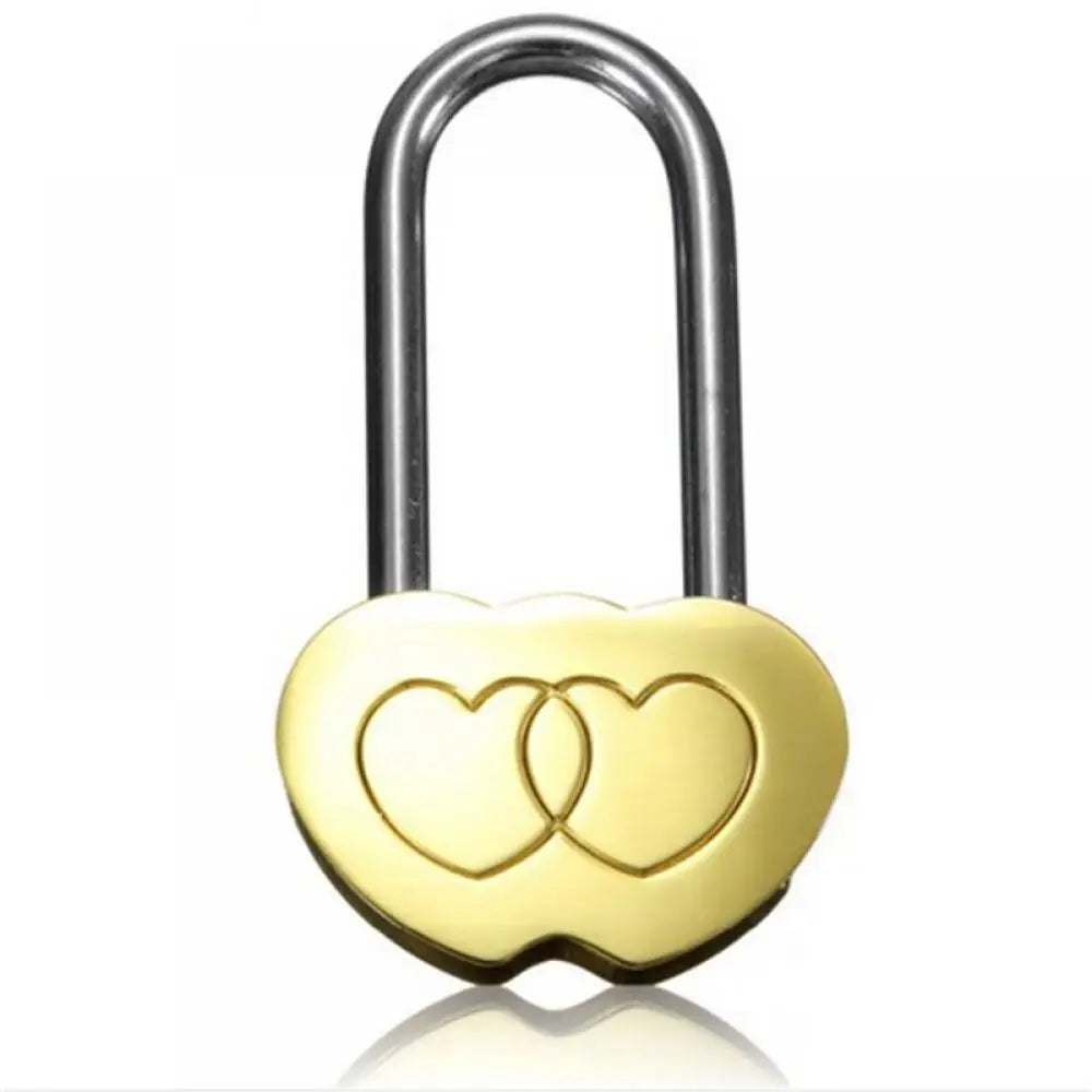 40mm Love lock tourist attraction wishing lock concentric lock wedding lock cannot be opened Engraved Double Heart Lock Oasis Select